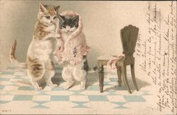 Two Kittens and a Chair Postcard