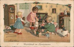 Children Playing with Toys in Playroom, Paul Ebner Postcard