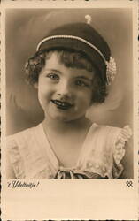 Smiling Dutch Girl in Hat, ‘t Ydeltuitje! Postcard