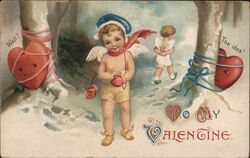 Valentine Cupid Tied Hearts Ellen Clapsaddle Postcard Postcard Postcard