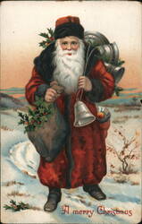 Santa Claus with Gifts, Merry Christmas Postcard Postcard Postcard