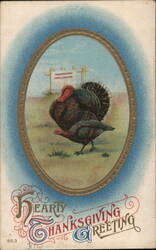 Hearty Thanksgiving Greeting, Turkey & Proclamation Sign Postcard