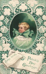 Baby Irish St. Patrick's Day Greetings, Embossed, Vintage Postcard Postcard