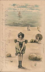 Vintage Bathing Beauties on the Beach Postcard