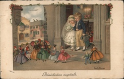 Whimsical Wedding Procession, Children in Costumes, Vintage Postcard Pauli Ebner Postcard Postcard