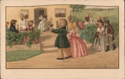 Children's Garden Party, Embossed Postcard, Germany Pauli Ebner Postcard Postcard