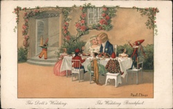 Doll's Wedding Breakfast - Vintage Illustration Postcard