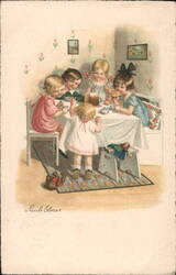 Children's Tea Party, Vintage Illustration, Paul Ebner Postcard