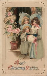 Christmas Carolers with Songbook, 1914 Holiday Postcard Children Samuel L. Schmucker Postcard Postcard