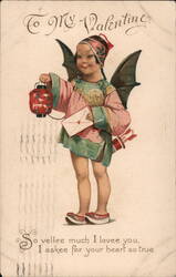 Chinese Cupid Valentine Postcard Postcard Postcard