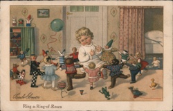 Child with Toys Ring Around the Rosie Nursery Rhyme Illustration Postcard Nursery Rhymes Pauli Ebner Postcard Postcard