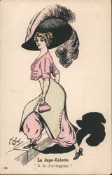 French Fashion Postcard: La Jupe-Culotte à la d'Artagnan Artist Signed F. Lafon Postcard Postcard