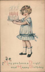 Little Girl with Birthday Cake, Paterson NJ, c. 1916 Postcard