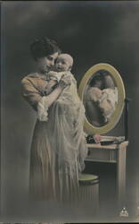 Mother and Baby by Vanity Mirror Postcard