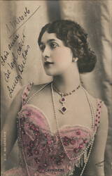 French Actress Amélie Diéterle, Sepia Portrait Postcard Artist Signed Postcard Postcard