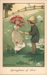 Springtime of Love, Children Dancing, Agnes Richardson Illustration Postcard Postcard Postcard