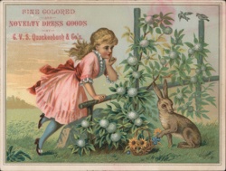 Girl with Rabbit, G.V.S. Quackenbush & Co. Advertising Postcard Postcard