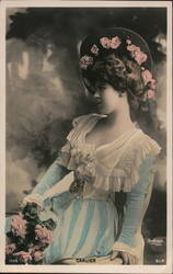 French Actress Carlier, Reutlinger Portrait Postcard Postcard