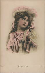 Vintage French Actress Devillers Portrait Postcard Actresses Postcard Postcard