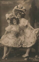 Esmeralda Sisters, Vaudeville Actresses, Sepia Photo Postcard Postcard Postcard