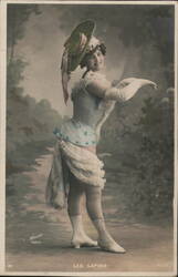 French Dancer, Les Lapins, Vintage Postcard Dancing Postcard Postcard