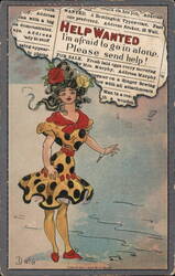 I'm Afraid to Go in Alone Comic Postcard Comic, Funny Dwig Postcard Postcard