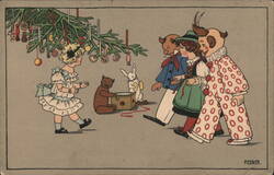 Children with Toys around a Christmas Tree Pauli Ebner Postcard Postcard Postcard