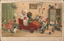 Whimsical Children's Playroom Scene with Toys Postcard