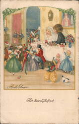 Dutch Wedding Feast Illustration, Children's Postcard Pauli Ebner Postcard Postcard