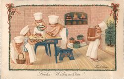 Cherubic Angels Baking Christmas Cookies Pauli Ebner Postcard Postcard Postcard