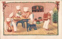 Cherubic Chefs Prepare Christmas Treats Angels Pauli Ebner Postcard Postcard Postcard