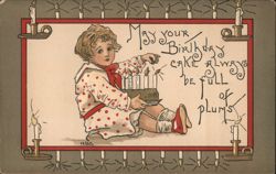 May Your Birthday Cake Always Be Full Of Plums Postcard