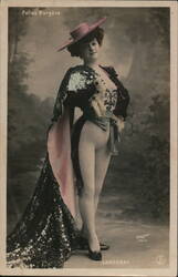 Folies Bergère Dancer in Spanish-Inspired Costume Dancing Postcard Postcard Postcard