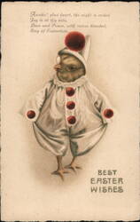 Clown Chick in Easter Costume Postcard