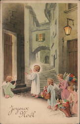 Cher Maman: Angels Delivering Christmas Toys Postcard Postcard Postcard