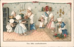 Little Confectioners, Cherubic Chefs Baking, Vintage Christmas Postcard Children Pauli Ebner Postcard Postcard