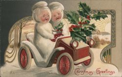 Christmas Greetings Snowmen Postcard Postcard Postcard