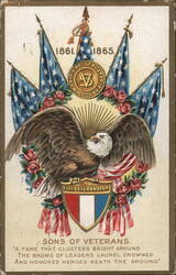 Sons of Veterans Commemorative Postcard 1861-1865 Patriotic Postcard Postcard