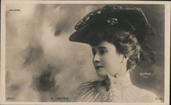 Portrait of a Woman with a Hat Women R. Desprez Postcard Postcard Postcard