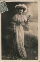 French Actress Derval in a Lavish Gown Actresses Postcard Postcard Postcard