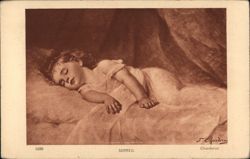 Sleeping Child, Sepia Postcard by J. Charderdon Children Postcard Postcard