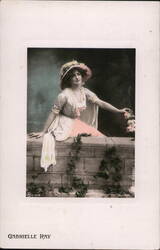 Gabrielle Ray, Portrait of an Actress in Pink and White Postcard