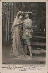 Le Petit Duc: Romantic Couple in Theatrical Costumes Opera Postcard Postcard Postcard