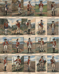 Set of 20: British Soldiers, Revolutionary War Fort Ticonderoga, NY A. R. Cattley Postcard Postcard Postcard