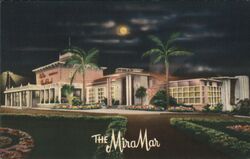 The MiraMar, Oceanside's Leading Restaurant, Night View Postcard