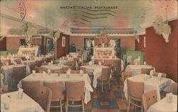 Marta's Italian Restaurant Interior, Brooklyn, NY New York Postcard Postcard Postcard