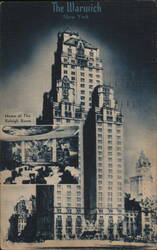 The Warwick Hotel, New York City Linen Postcard Postcard Postcard