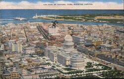 Air View of Havana, Cuba Showing Capitol Postcard Postcard Postcard