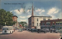 Main Street, Leominster, Mass. Postcard