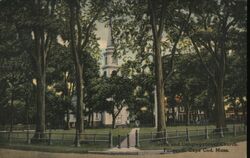 Falmouth MA Green and Congregational Church Postcard